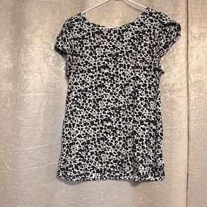Loft blouse size medium. White with black flowers.